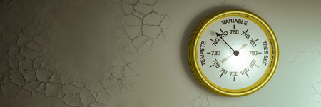 3d illustration, barometer hanging on the wall