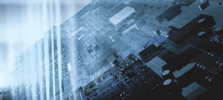 3d illustration concept of Circuits and computer equipmentの写真素材