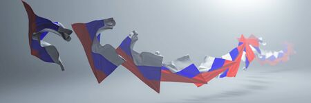 3d illustration, national flag of Russiaの写真素材