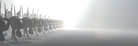 Woman doing yoga 3d illustrationの写真素材