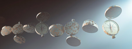 3d illustration, hand stopwatch