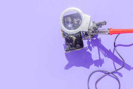 repair concept technological elements, smooth background without reflections