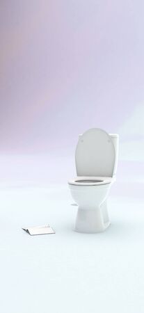 3d illustration of porcelain toiletの写真素材