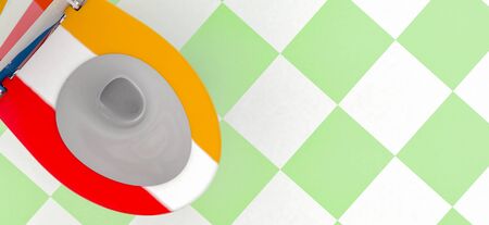 3d illustration of porcelain toiletの写真素材