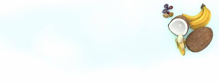 3d illustration, food concept, tropical fruitの写真素材