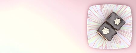 3d illustration, concept food, cakes for dessertの写真素材