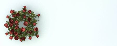 3d illustration, floral decoration concept, rosesの写真素材