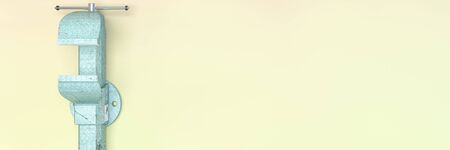 3d illustration, concept complement and mechanic workshop tools,bench viceの写真素材