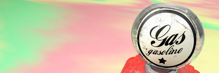 3d illustration, concept complement and mechanic workshop tools,vintage gas pump
