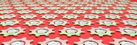 3d illustration of metal machinery gears