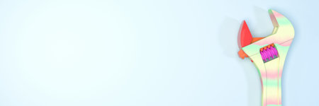 3d illustration, concept complement and mechanic workshop tools,monkey grenchの写真素材