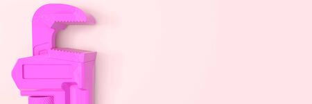 3d illustration, concept complement and mechanic workshop tools,pipe grenchの写真素材