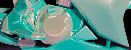 3d illustration, concept vehicles, motorcycle, components and accessories