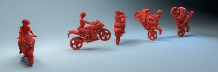 3d illustration, concept vehicles, motorcycle, components and accessoriesの写真素材