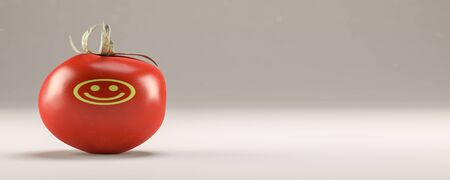 3d illustration, healthy eating concept, tomatoの写真素材
