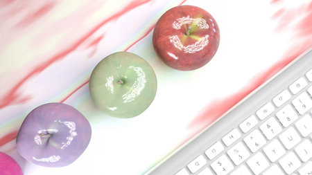 3d illustration, concept food, fruit, apple