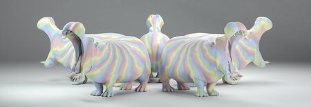 3d illustration, wild animals concept,hippopotamusの写真素材