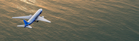 3d illustration of a passenger plane in the sky