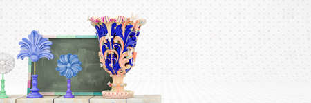 3d illustration, shelf with various itemsの写真素材