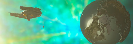 3d illustration of astronaut floating in space