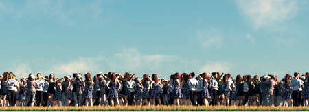 3d illustration of a crowd of peopleの写真素材