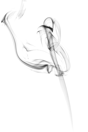Abstract black smoke isolated on white backgroundの写真素材