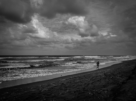 Unknown course on abandoned beachの写真素材
