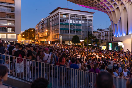 Seville, Spain, June 25, 2022: GAY PRIDE DAY IN SEVILLE LAS SETAS.のeditorial素材