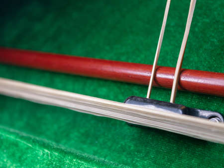 Red wooden violin in boxの写真素材