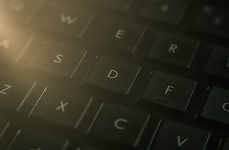 Computer keyboard background with copyspaceの写真素材