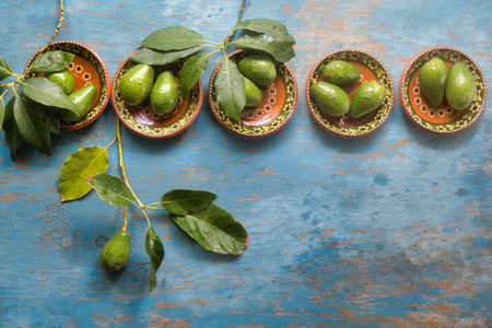 A Avocados texture with blue vintage background