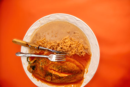A Chile relleno with cheese, mexican foodの写真素材