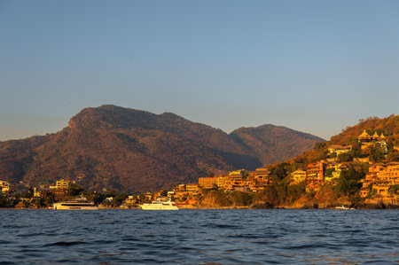 A Zihuatanejo beach landscape in Guerreroの写真素材
