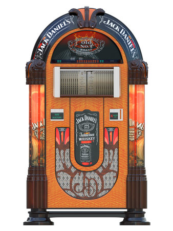 jukebox rockola music machine from a bar isolated 3d rendering
