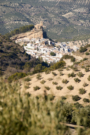 15th century village church built on the site of a nasrid castle. Moorish castle, Washington Irving Route, Montefrio, Granada province, Andalusia, Spain, Europeのeditorial素材