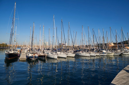 Marina of Barcelona, Barcelona, Catalonia, Spain, Europeのeditorial素材
