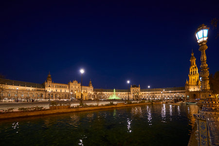 Seville, Andalusia, Spain, Europe. Plaza de EspaÃ±a, Seville, Spain built for the Ibero-American Exposition of 1929.のeditorial素材