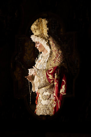 Detail of Virgen de La Macarena, Seville, Andalusia, Spain, Europeのeditorial素材