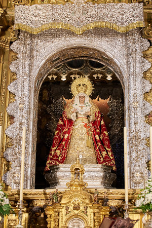 Detail of Virgen de La Macarena, Seville, Andalusia, Spain, Europeのeditorial素材