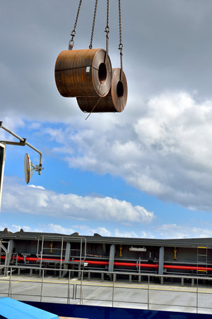 Port of Bilbao, Biscay, Basque Country, Euskadi, Spain, Europe,のeditorial素材