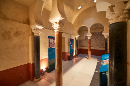 Cordoba, Andalusia. Spain, December 28 2016, Baths of the Caliphal Alcazarのeditorial素材