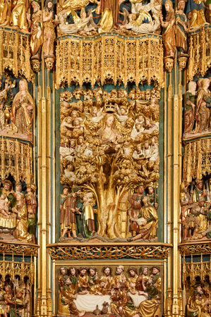 Interior of the Sanctuary of Our Lady of the Encina, Artziniega, Alava, Pais Vasco, Spain.のeditorial素材