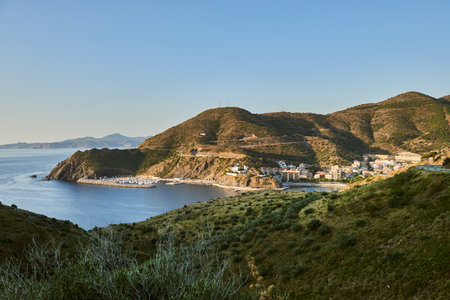 Marina of Portbou, Alt EmpordÃ , Girona, Catalonia, Spain, Europe.の写真素材