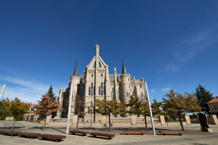 Episcopal Palace, by Gaudi, Astorga, LeÃ³n province. Castile and Leon, Spain, Europe.のeditorial素材