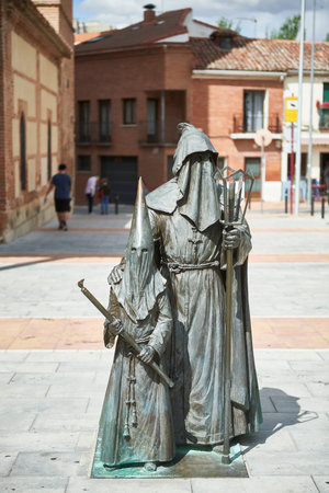 09-06-2023, Statue of the nazarenes of holy week next to the cathedral of santa maria in guadalajaraのeditorial素材