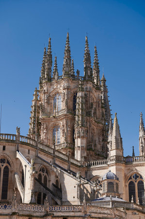 Exterior view of the Cathedral of Burgosのeditorial素材