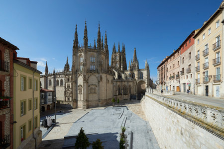 Exterior view of the Cathedral of Burgosのeditorial素材