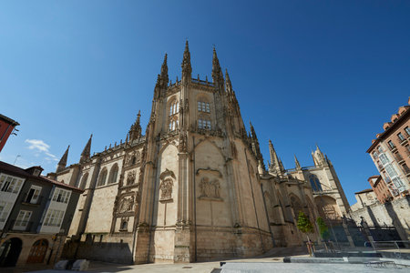 Exterior view of the Cathedral of Burgosのeditorial素材