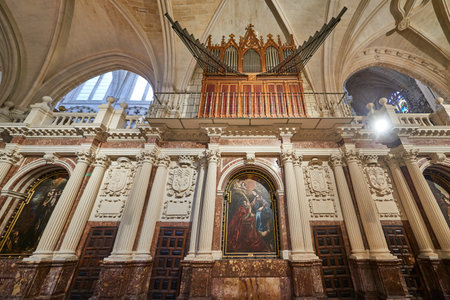 Organ inside the Cathedral of Burgos, Burgos, Castile and Leon, Spainのeditorial素材