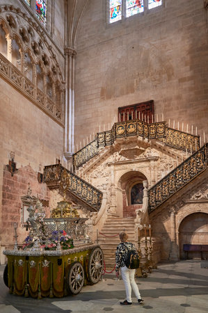 Famous Golden stairs at the Cathedral of Burgosのeditorial素材
